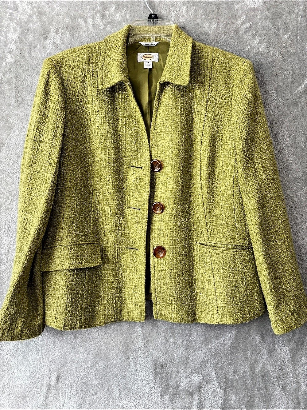 Talbots Textured Blazer in Green Size 16 Like New